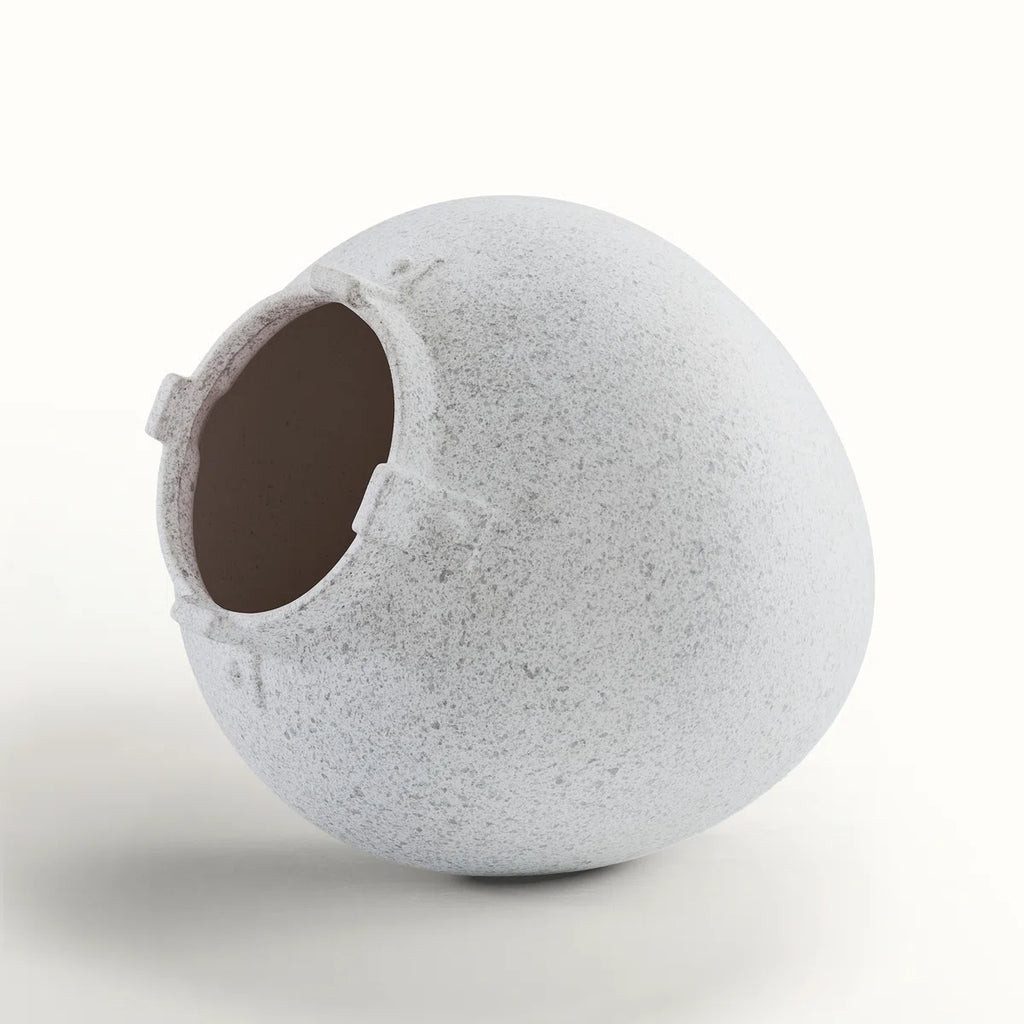 Neutral Textured Ceramic Table Vase Stoneware & Terracotta Table Vase White Textured Porcelain Vase