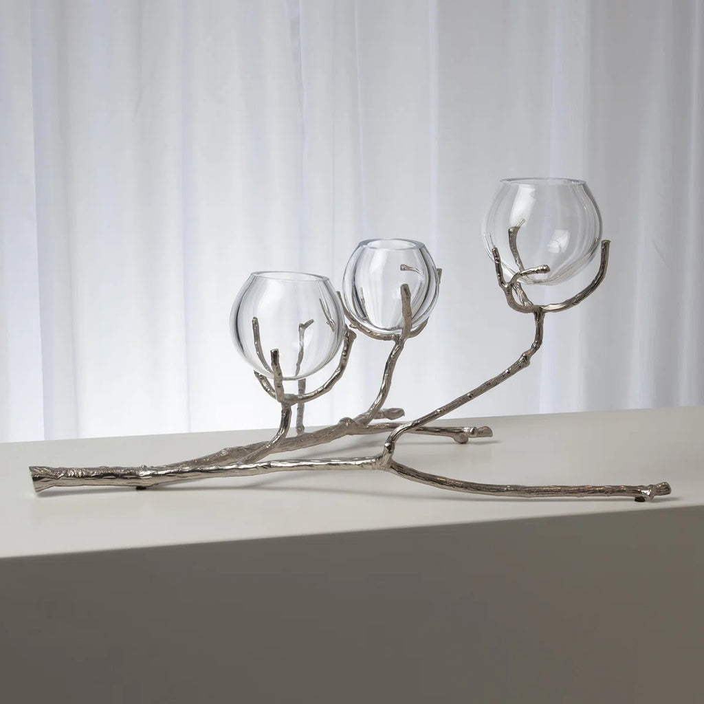 Twig 3 Vase Holder-Nickel