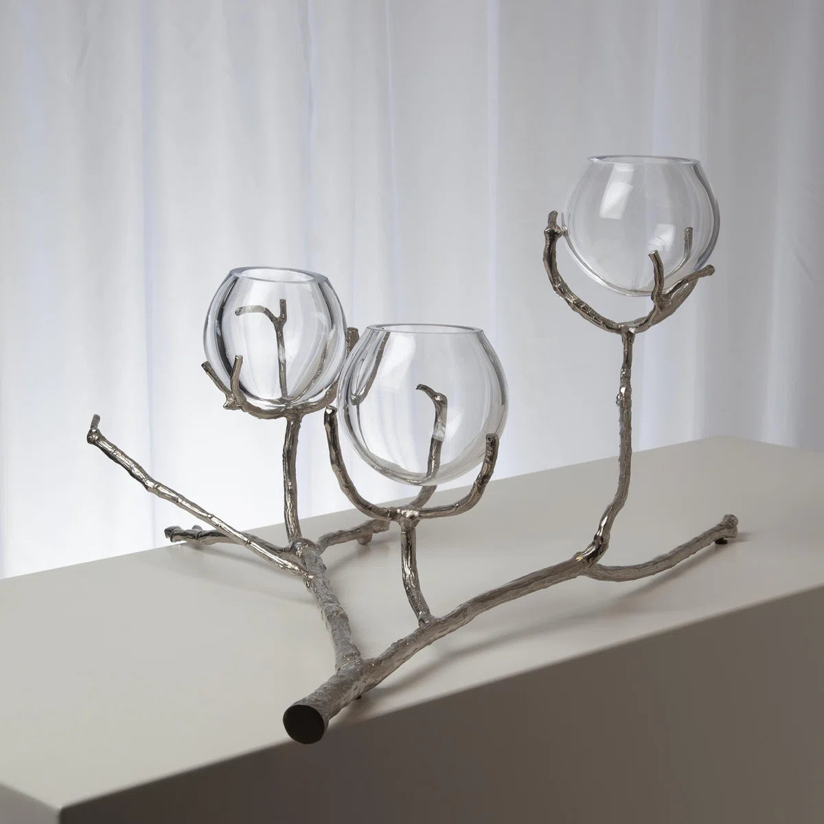 Twig 3 Vase Holder-Nickel