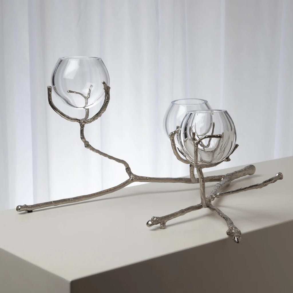 Twig 3 Vase Holder-Nickel